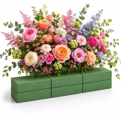 Steckschaum quadratisch 6 Stück 14 x 8 x 4 cm für Blumen