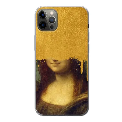 Produktbild von MuchoWow® Handyhülle Schutzhülle Hülle für iPhone 13 Pro Max Mona Lisa - Da Vinci - Gold Silikon Softcase Handy Hülle - Mobiltelefon