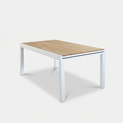 Produktbild von Ausziehbarer Gartentisch aus Aluminium und Polywood 160/240x95 Cayman - Weiß