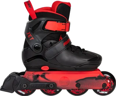 Obrázok produktu pre Powerslide Detské inline korčule Jet Black, nastaviteľná veľkosť v čiernej / červenej farbe