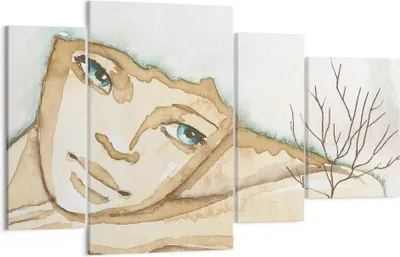 Produktbild von Bild auf Leinwand - Leinwandbild - Gesicht Dame Fantasie Grafik - 120x70cm - Wand Bild - Wanddeko - Leinwanddruck - Bilder - Kunstdruck - Wanddekoration - Leinwand bilder - Wandkunst - DL120x70-3175