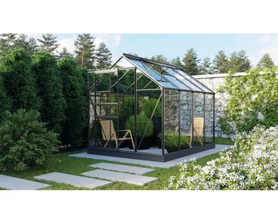 Produktbild von Vitavia Gewächshaus "Planet 5000" inkl. Fundament schwarz 5,0 m² 3 mm ESG