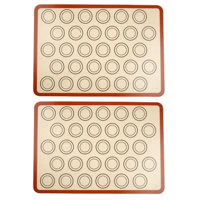 Produktbild von Backmatte antihaftend, Backmatte aus Silikon für Macaron Keks, Macaron Silikonbackmatte Mold,（rot+schwarz）