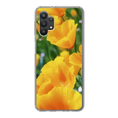 Produktbild von MuchoWow® Handyhülle Schutzhülle Hülle für Samsung Galaxy A32 5G Blumen - Garten - Orange Silikon Softcase Handy Hülle - Softcase
