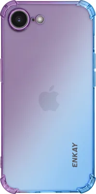 Image de Enkay, iPhone 16e étui silicone dégradé, bleu