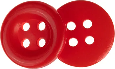 Zdjęcie produktu dla Guzik - zestaw 6 szt. - średnica 15 mm - czerwony