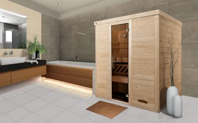 Produktbild von weka Premium Massivholz-Elementsauna KEMI Gr. 3 Sparset 7,5 kW OS inkl. digitaler Steuerung x B x T x H x 195 x 145 x 200