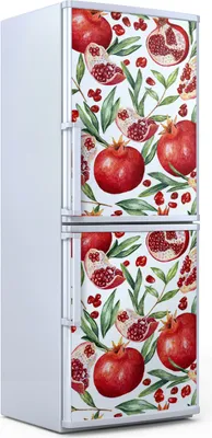 Produktbild von Kühlschrankdekoration  60x180 cm  Aufkleber auf dem Kühlschrank - tropische Früchte Granat