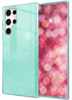 Immagine prodotto di NALIA Custodia Glitter ibrida per Samsung Galaxy S24 Ultra Case, Custodia protettiva Glitter lucida con silicone rinforzato Verde menta