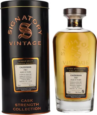 Produktbild von Signatory Vintage CALEDONIAN 31 Years Old Cask Strength 1987 50,2% Vol. 0,7l in Tinbox