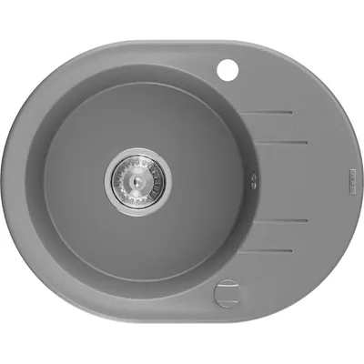 Obrázek produktu pro Mexen Kevin 1-miskový granitový dřez s odkapávačem 586 x 458 mm, Šedá, sifon Chromovaná - 6517581005-71