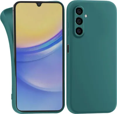 Produktbild von Hülle für Samsung Galaxy A34 5G - Handyhülle mit Kameraschutz Cover aus Silikon in Olivgrün