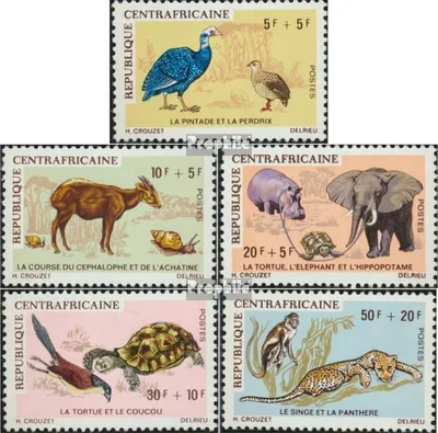 Produktbild von Briefmarken Zentralafrikanische Republik 1971 Mi 225-229 (kompl.Ausg.) postfrisch Afrikanische Tiersagen