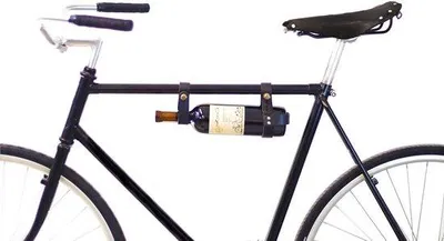 Produktbild von Weinhalter Schwarz Leder Fahrrad