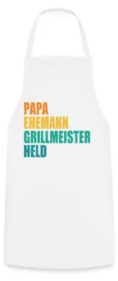 Produktbild von Spreadshirt Ehemann Grillmeister Papa Held Kochschürze, One size, Weiß
