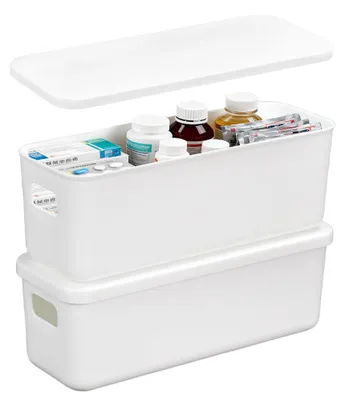 Box mit Deckel, 2 Fächer, wasserdicht, Weiß