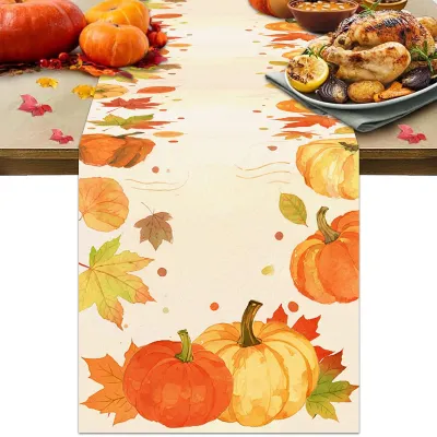 Herbst-Tafelloper Kürbis & Ahornblatt 180x35 cm