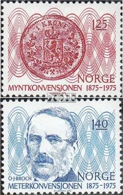 Produktbild von Briefmarken Norwegen 1975 Mi 703-704 (kompl.Ausg.) postfrisch Münzkonvention