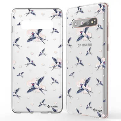 Obrázek produktu pro NALIA pouzdro na mobilní telefon pro Samsung Galaxy S10 Plus, silikonový kryt s motivem srdce vlaštovky
