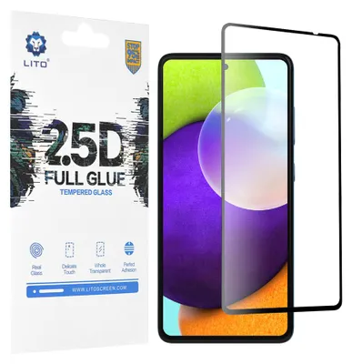 Obrázok produktu pre Lito 2.5D FullGlue Glass ochranné sklo na Samsung Galaxy A52 4G / A52 5G / A52s 5G – čierne