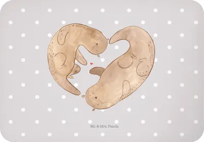 Produktbild von Mr. & Mrs. Panda magnet Otter Herz - Grau Pastell - Geschenk, Kühlschrankmagnet, Paar, Pinnwandmagnet, whiteboardmagnet, Notizhalter, haftmagnet, Liebe