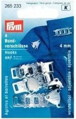 Produktbild von PRYM Rock- und Hosenbundverschlüsse ST 4 mm silberfarbig