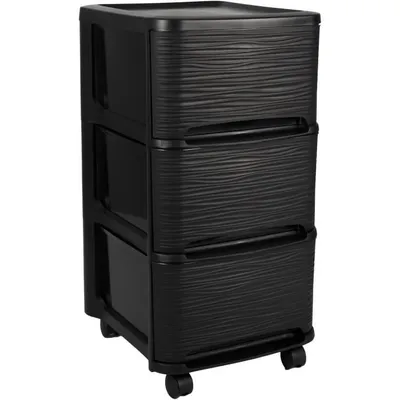 Produktbild von EDA Schubladenturm STONE 3 Schübe PP schwarz