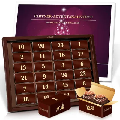 Produktbild von Pralinenbote - Partner-Adventskalender mit 48 handgefertigten Pralinen - für zwei, 600 g