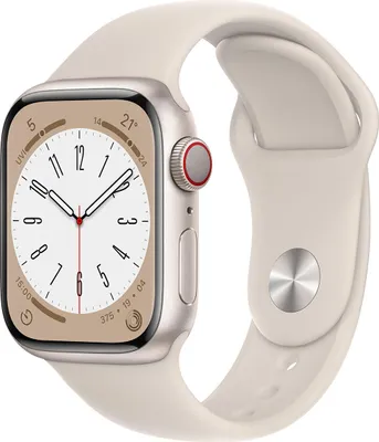 Produktbild von Apple Smartwatch Series 8, 41mm, Polarstern Aluminium, Mobilfunk, Sport Band, Neu