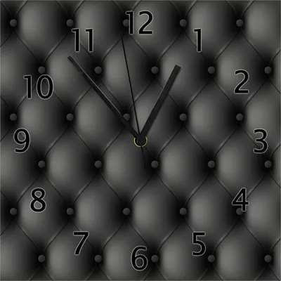 Produktbild von Wallario Design Wanduhr Schwarze Ledertür aus Echtglas, Größe 30 x 30 cm