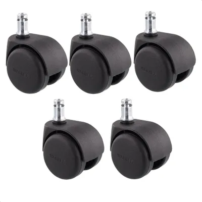 Produktbild von WAGNER Bürostuhlrollen 5tlg. Set HART - Ø 50 mm, intervallgebremst, Steckstift 11x20 mm, Tragkraft je 50 kg - 02500161