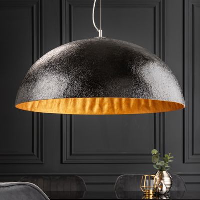 Design Hängeleuchte GLOW schwarz gold 70 cm Lampe Deckenlampe Pendelleuchte E27 Deckenleuchte