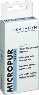 A product box for Katadyn Micropur Classic water purification tablets.