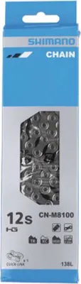 Produktbild von SHIMANO CN-M8100 Deore XT Schaltungskette, 138 Glieder, 12-fach, Quick-Link, silber