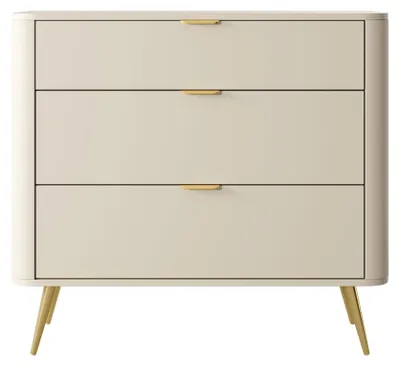 Obrázok produktu pre Selsey OVAL - Komoda s 3 zásuvkami, béžová, 92 cm