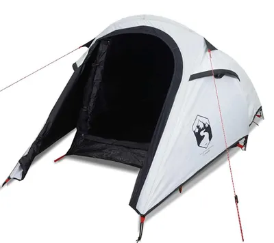 Produktbild von vidaXL Tunnel-Campingzelt 3 Personen Weiß Dunkel Wasserdicht