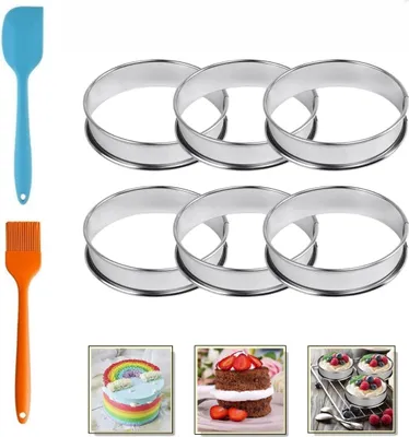 Produktbild von Backringe - 6 Stück - rund - rostfreies Stahl - 10 cm