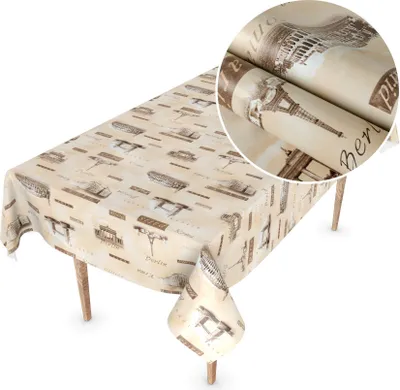 Produktbild von Tischdecke Wachstuch MIMOSA Retro Beige Robust Wasserabweisend Breite 140 cm Länge 240 cm