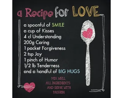 Produktbild von Glasbild Recipe For Love 50x50 cm