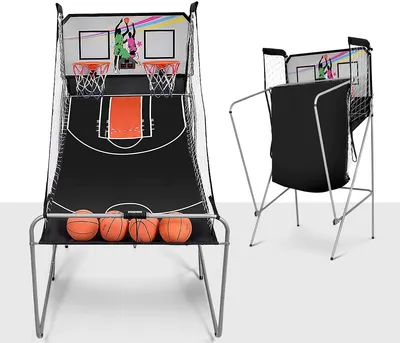 Produktbild von Basketballautomat elektronisch, Basketball Schießmaschine inkl.4 Basketbälle,Basketball Shoot Out mit Anzeigetafel & 8 Verschiedenen Spielmodi, Basketballspiel Arcade für Indoor Outdoor