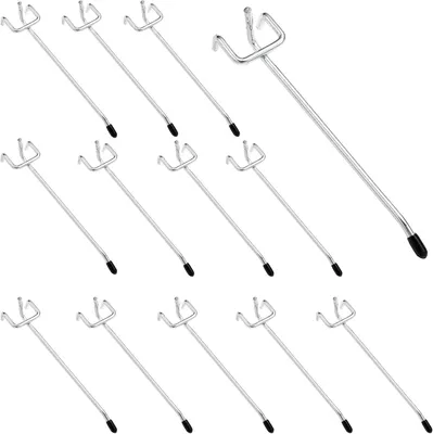 Imagen del producto de Ganchos de metal para paneles perforados, 20 unidades, 15 cm, para herramientas y accesorios
