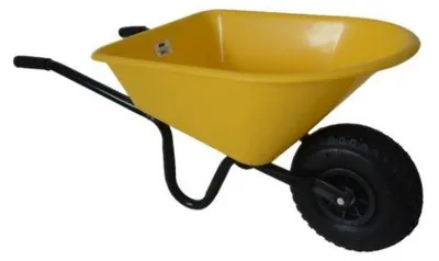 Productafbeelding van MM Kinderkruiwagen Kunststof Bak met Metalen Onderstel Geel