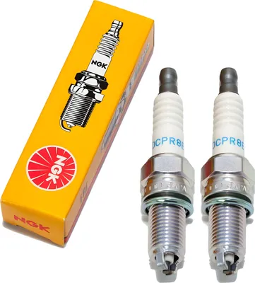 Zdjęcie produktu dla Zestaw świec zapłonowych NGK 2x DCPR8EKC Świeca zapłonowa z tłumieniem zakłóceń, długość 19,0 mm gwint Ø 12,0 mm sześciokąt 16,0 mm, elektroda 2-masowa odstęp między elektrodami 0,85 mm, wartość cieplna 8, 7168