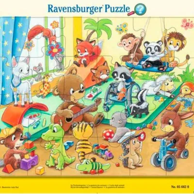Produktbild von Ravensburger Kinderpuzzle - 05662 Im Tierkindergarten - 24 Teile Rahmenpuzzle für Kinder ab 4 Jahren mit Suchspiel