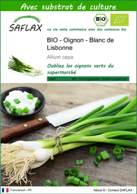 Image de SAFLAX  -- Oignon - Blanc de Lisbonne - 150 graines - Avec substrat - Allium