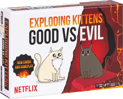 Obrázek produktu pro Rodinná karetní hra Exploding Kittens Good vs. Evil s vysokými sázkami