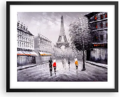 Produktbild von Gerahmtes Poster - Schwarzer Rahmen - Architektur Paris Eiffle Frankreich - 50x40 cm - Wand Bild - Wanddeko - Wandbilder - Wandposter - Bilderrahmen - Bilder - Kunstdruck - Wandbild - P2BAA50x40-2961