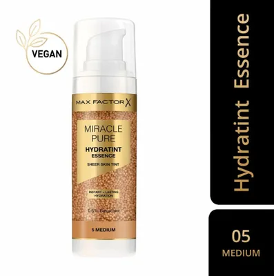 Produktbild von Max Factor Miracle Pure Hydratint Essence, Pumpenflasche, Flüssigkeit, Jeder Hauttyp, Glättend, Feuchtigkeitsspendend, Nährend, Elastizität, Mittel, Beige