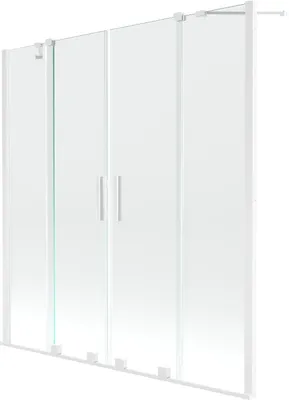 Immagine prodotto di Mexen Velar Duo paratia per vasca da bagno a 2 ante scorrevoli 160 x 150 cm, trasparente, bianco - 896-160-000-02-20