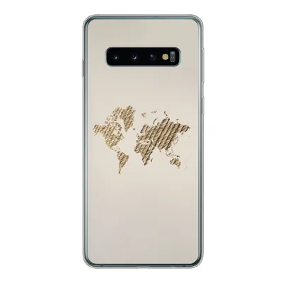 Produktbild von MuchoWow® Handyhülle Schutzhülle Hülle für Samsung Galaxy S10 Weltkarte - Seil - Braun Silikon Softcase Handy Hülle - Handytasche